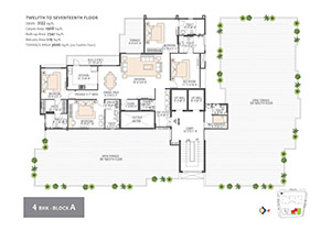 Luxury 4 BHK floor plan